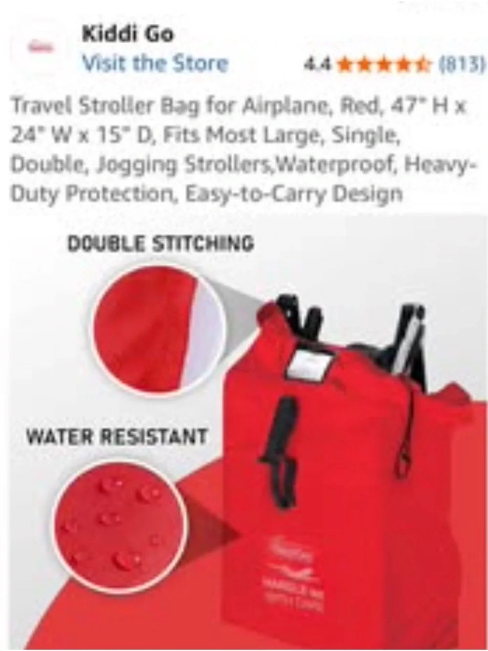 New Kiddi Go Travel stroller bag. Keeps stroller clean. Fits most - Picture 3 of 3